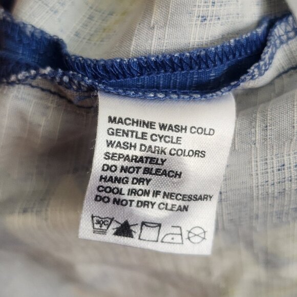 Tommy Bahama Shirt Mens Large Blue Silk Floral Hawaiian Pineapple Button Up Camp - Picture 8 of 12